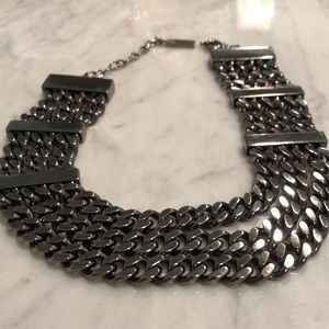 Burberry large gunmetal choker